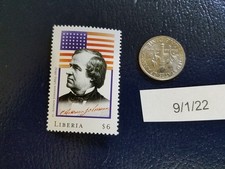 Andrew Johnson 17th U.S. President Liberia Perforated Stamp