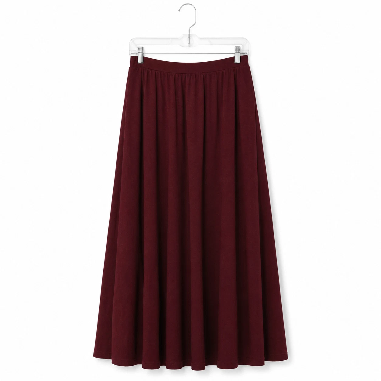 OGL Maxi Umbrella Skirt Womens Small Ruby Red Stretch Pockets Minimalist NWT