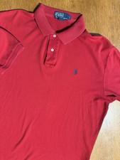 Vintage Polo by Ralph Lauren Polo Shirt Men  s L Red Short Sleeve Blue Pony