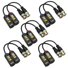 5 Pairs 8MP/4K HD BNC Video Balun Transceivers for CCTV Cameras via UTP RJ45