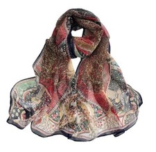 Pokeedioty Fashion Scarfs for Women Lightweight Fortune Tree Red Black
