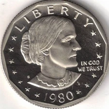 1980-S SBA $1 Proof Uncirculated Susan B. Anthony Dollar Coin!
