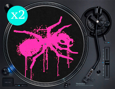 The Prodigy Drip Pink Neon Ant 12'' Plattenspieler Slipmat DJ Vinyl Schallplattenmatte (PAAR)