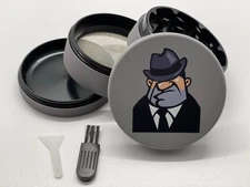 QHP 2.5" Premium Aluminum Spice Grinder | Grey | Non-stick