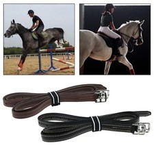 2x Stirrup Leathers Horse Riding Equipment with Buckles