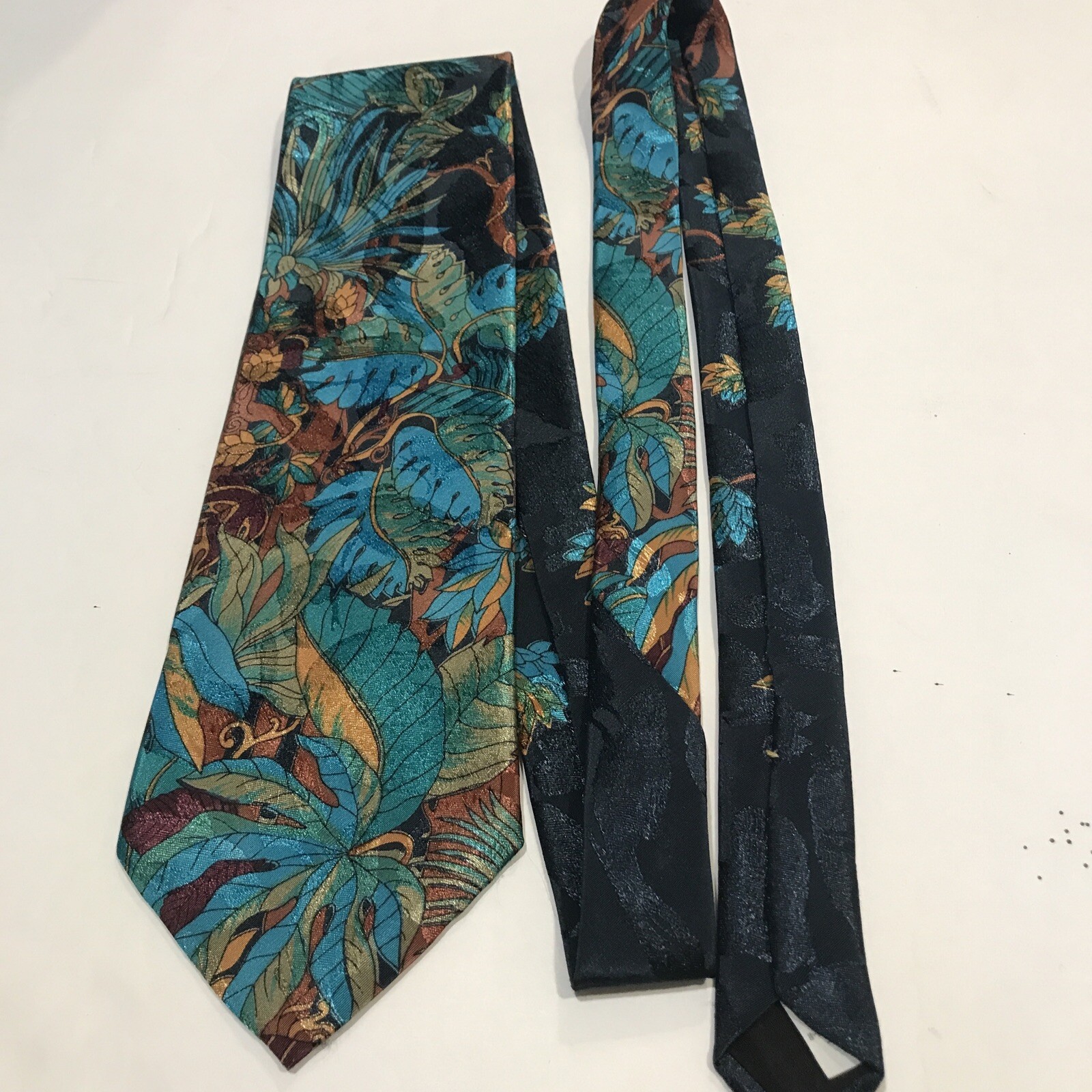 Lost Kingdom Neck Tie Multicolor Tropical Forest … - image 2