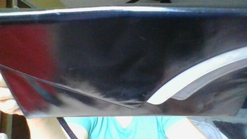 Really Neat 1970's Vintage Vinyl Purse Crossbody Shoulder Bag Black/Tan Accents - Picture 8 of 19