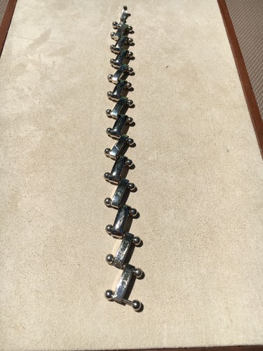 VINTAGE LINK BRACELET SILVER PLATE on COPPER MID CENTURY MODERN MCM CLASSIC ๐ - Picture 3 of 12
