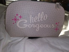 NEW Benefit Cosmetics LARGE White Makeup Cosmetic Bag Pouch