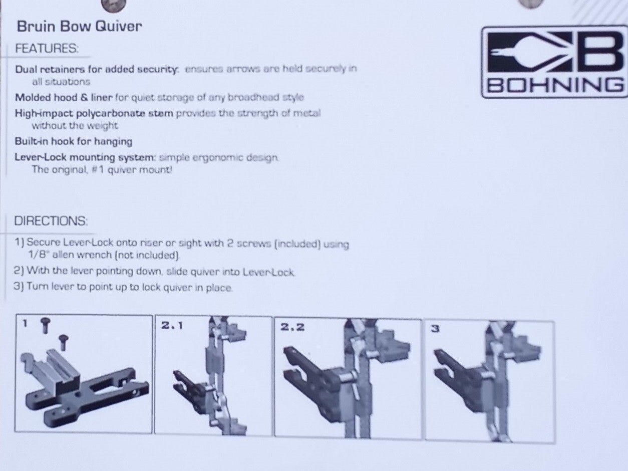 ARCHERY BRUIN 4 ARROW QUIVER SMALL OR LARGE DIAMETER ARROWS