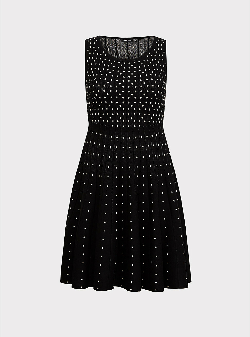 Torrid Dotted Skater Sweater Dress Slightly Shimmer Black and White 00X #09943