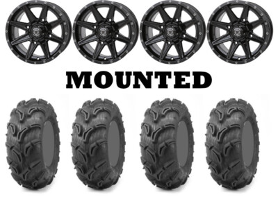 Kit 4 Maxxis Zilla Tires 28x9-14/28x11-14 on Frontline 308 Gloss Black POL