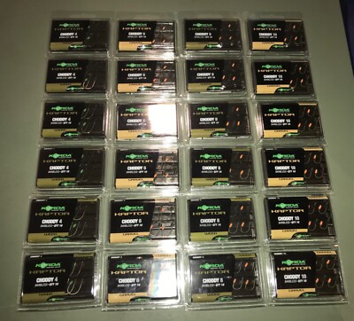 24 Packungen Korda Kaptor Haken Größe 4,6,8,10 Choddy Barbless Karpfenangeln 240 Haken