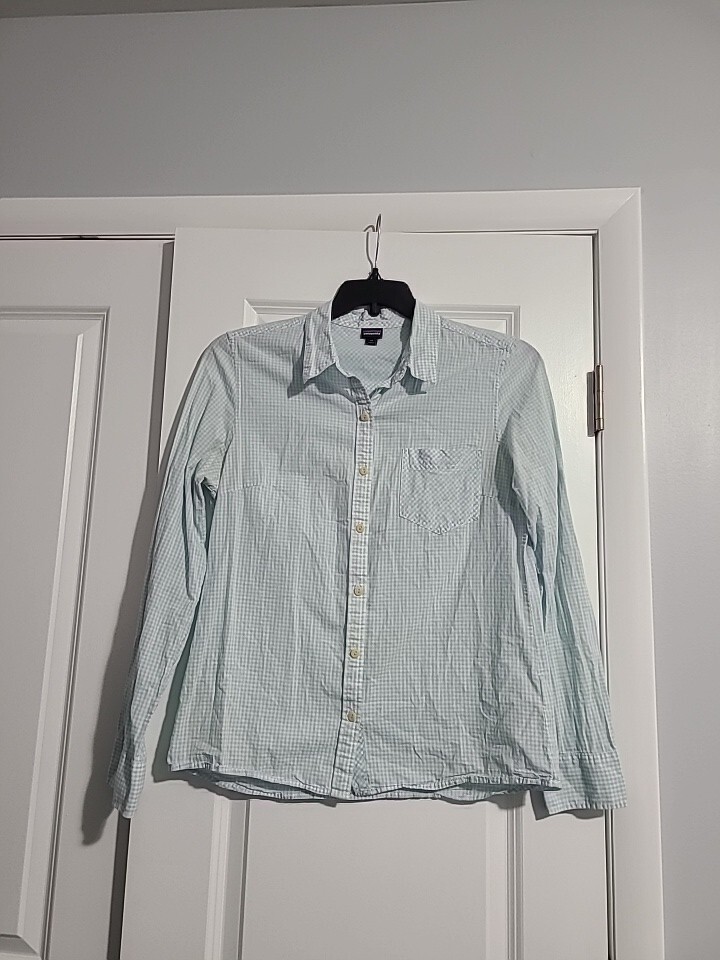 トップス 2013S PATAGONIA GINGHAM CHECK SHIRT Patagonia Button Up Shirt Long Sleeve Blue & White Gingham