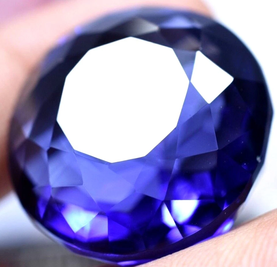 Lab Created 69.25 Ct Violet Blue Tanzanite GGL Certified Sparkling AAA+ Gemstone - Image 2 of 4