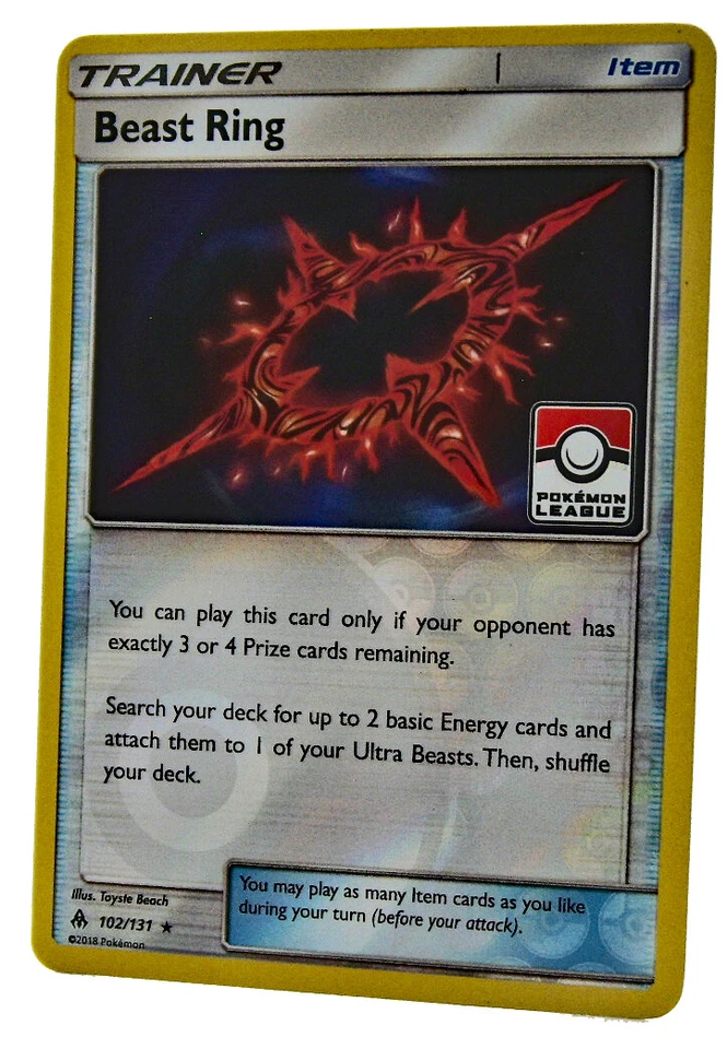 Beast Ring 102/131 Reverse Holo League Promo Forbidden Light NM w/eBay Shipping - Image 2 of 3