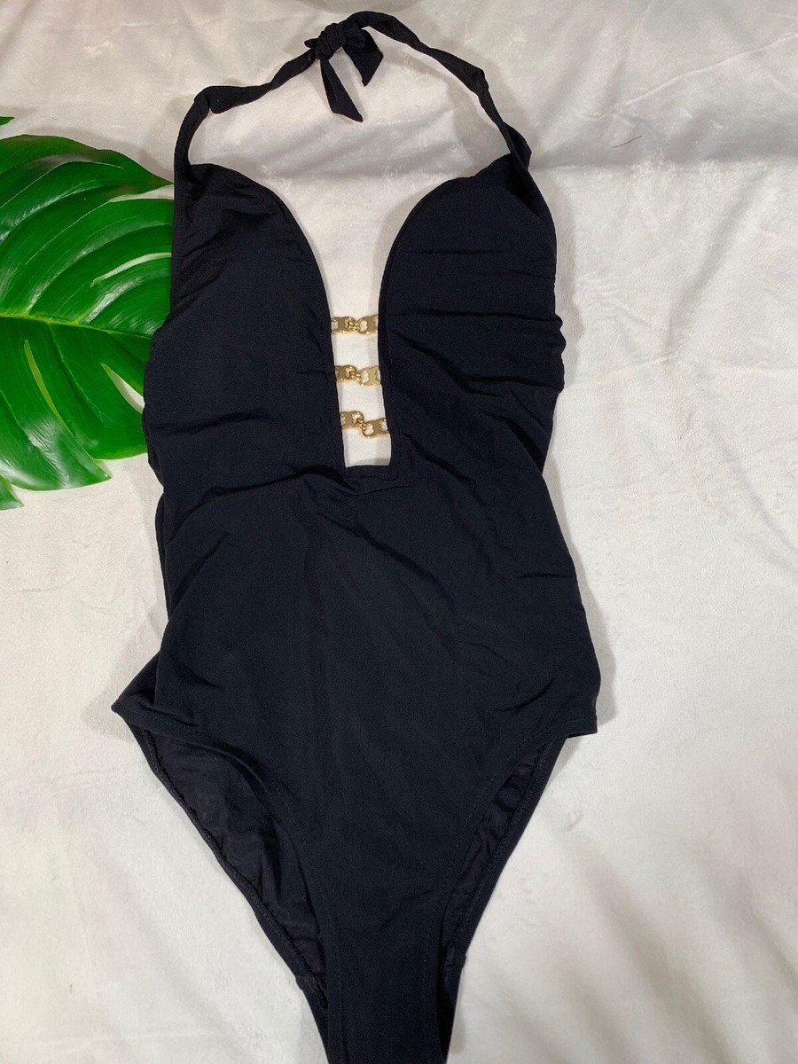 【送料&関税込】Tory Burch gemini Link One-piece Swimsuit Tory Burch Swimwear Women's Gemini Link Plunge One-Piece
