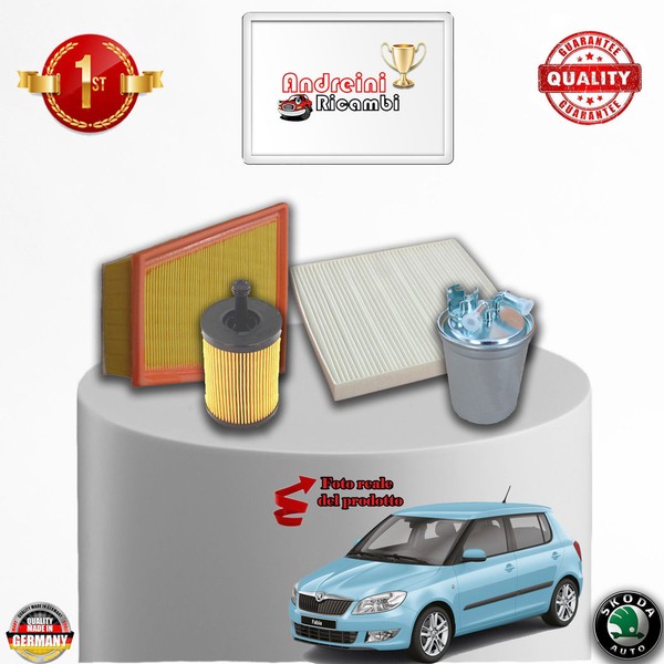 Set Service 4 Filter Skoda Fabia II 1.9 Tdi 77KW 105CV Von 2009-> 2010-image