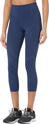 NEW - Brooks Women's Method 3/4 Tights, Navy, Women's Small