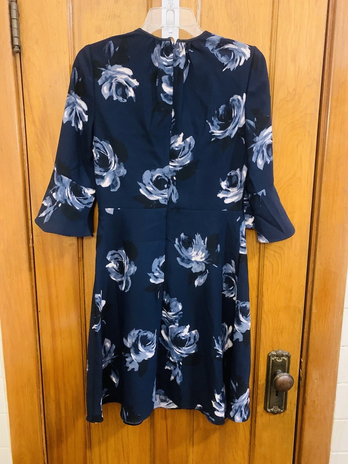 Abito floreale Kate Spade NY Night Rose crepe rich navy nuovo con etichette taglia 4 $328 00