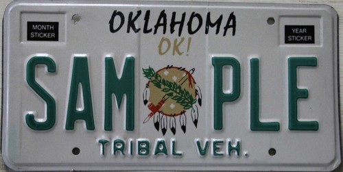 2000 ‘s OKLAHOMA Tribal Vehicle SAMPLE license plate