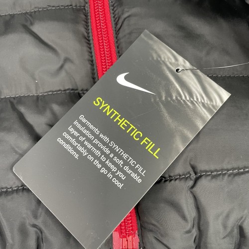 Nike Youth Boys Size 5 Full Zip Jacket Coat Black/Red - Picture 3 of 8
