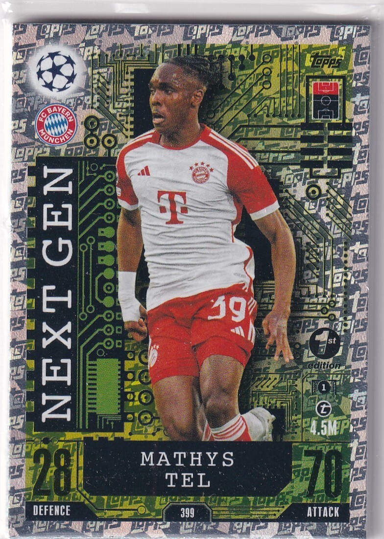 Topps Mathys Tel 49枚限定 カード Topps Match Attax CL 23/24 Nr. 399 Mathys Tel Next Gen First