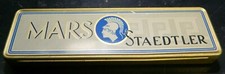 Vintage Mars Staedtler Pencil Tin w/ Paperwork  9 Unsharpened Pencils VG-Exc