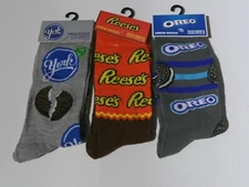 Lot of Men's Food Related Crew Socks size 6-12/York Peppermint, Oreo, Reese's
