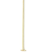 Head Pin, 100 Gold Plated Brass 2 Inches Long 21 Gauge Standard Head Pins