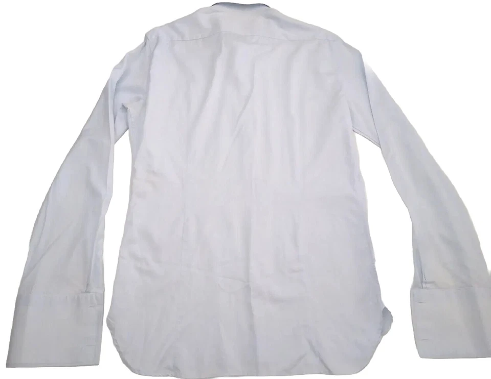 Camisa de vestir Balenciaga para hombre azul polvo patrón de cabeza de uñas LS puño francés 42 Foto 4 de 4