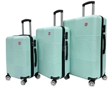 3 Piece 20" 24" 28" Teal Luggage sets Durable Spinner Suitcase Wheels Rolling