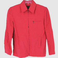 Classiques Entier Pink Zip Up Long Sleeve Jacket Small Silk Linen Barbiecore