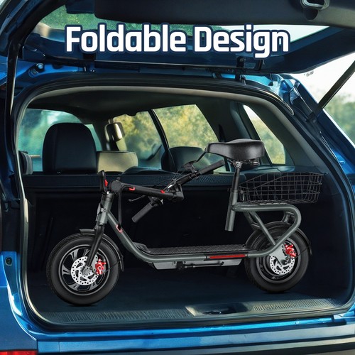 NEW 12" Electric Scooter for Adults Foldable Peak 650W motor E-Scooter with Seat - Picture 4 of 13
