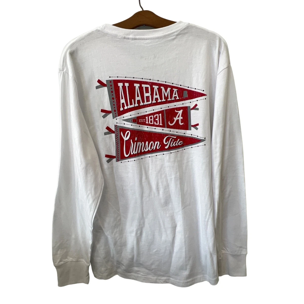 Pressbox Alabama Crewneck Sweatshirt Men s M Long Sleeve White