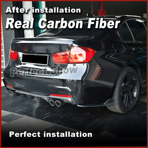 For BMW F30 M Sport 2012-18 REAL Carbon Rear Bumper Side Corner Aprons Extension - Picture 3 of 8