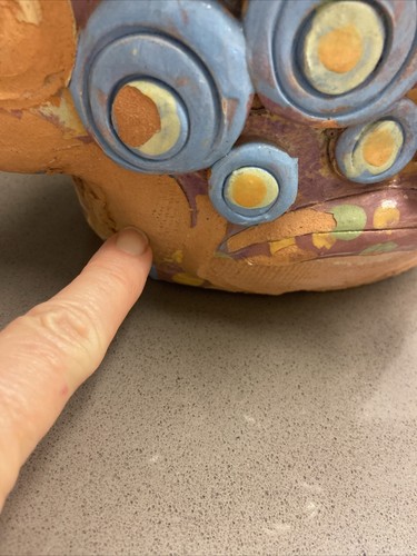 Vintage MCM Abstract Terracotta Folk Art Double Face Pottery Pot Read Descript! - Picture 21 of 21