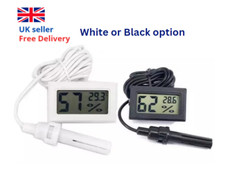 Temperature Thermometer & Humidity Hygrometer Sensors With Probe Monitor LCD UK