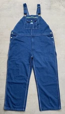 Liberty Overalls Mens 48x30 Blue Denim Jean Bibs Pants Western Workwear Farm NEW
