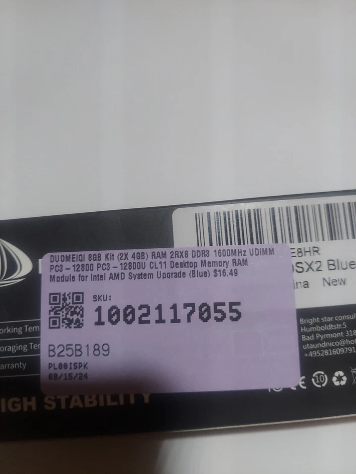 Duomeiqi 8GB Kit (2X4GB) DDR3 , 1066MHz, SODIMM  - Image 3 of 4