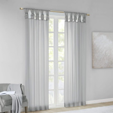 Ceres DIY Twisted Tab Sheer Curtain, Pair Panels, Lightweight Window Treatment,