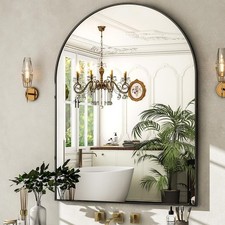 Arched Wall Mirror 30x40 Arch Bathroom Mirror Metal Frame Vanity Mirror for...