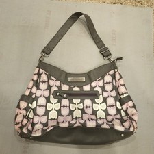 Petunia pickle bottom Satchel Diaper Bag Pink/Grey/White 16 x 11.5 x 6 B78