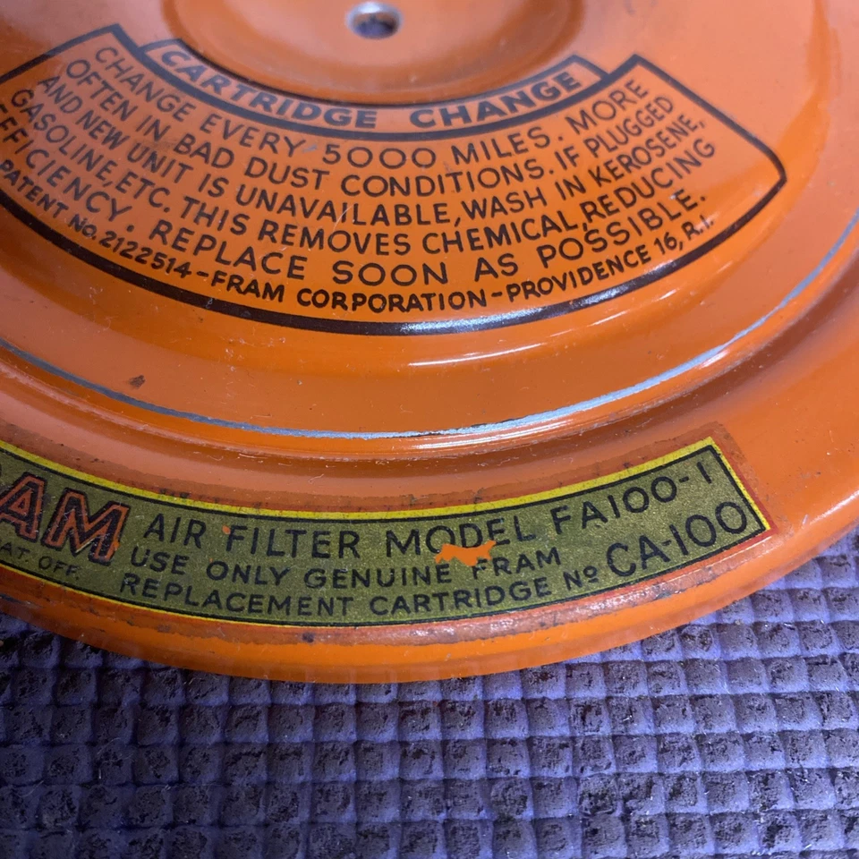 FRAM FA 100-1 Air Filter Ford Mercury V-8/ Dodge Plymouth Chrysler  1939-1948 * - Image 3 of 4