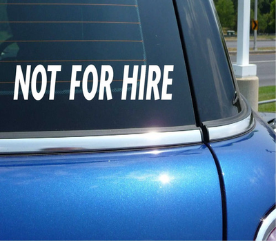 #ad #ad NOT FOR HIRE PRIVATE DOT TRUCK DRIVER DECAL STICKER ART CAR WALL $2.93