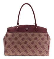 Guess Travel Deluxe Dome Tote Schultertasche Tasche Burgundy Logo Dunkelrot