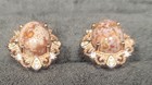 Lavender and Maroon Ocean Jasper Rose Gold Lace Earrings — photo 4