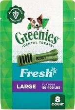 Greenies Large Dental Hundeleckerlis, frischer 8 Stück (1er-Pack), Grün 