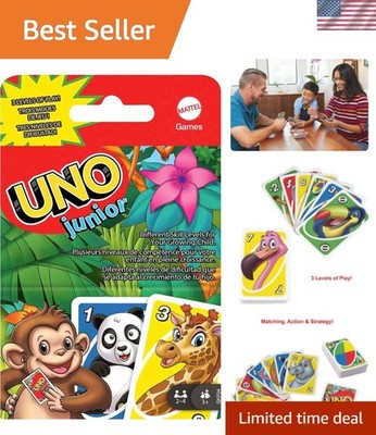 UNO Junior Card Game with 45 Cards, Gift for Kids 3  Old & Up