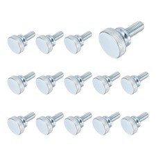 14Pcs, M8x20mm Zinc Plated Flat Knurled Fully Threaded Thumb Screws